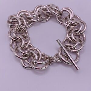 Silpada Rare Leadership Incentive Sterling Silver Double Link Toggle Bracelet